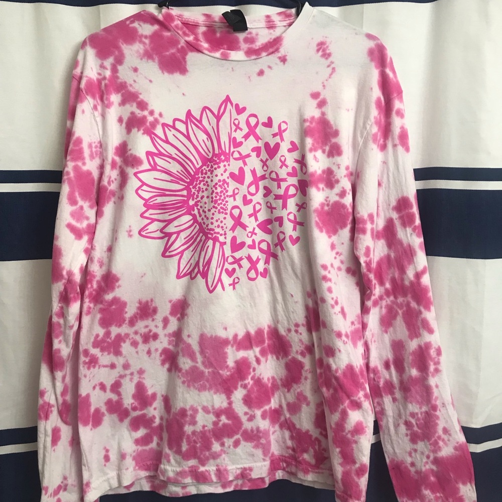 Gildan soft style, unisex large, fushia pink and white